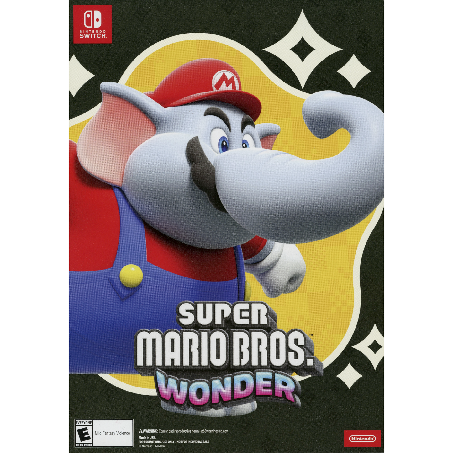 Super Mario Bros Wonder Promotional Double Sided Poster, 7 x 10 inch